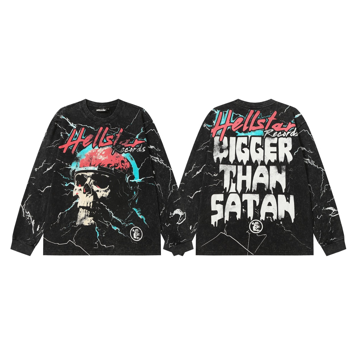 Hellstar Bigger Than Satan Skull Graphic Long-Sleeve T-Shirt — hero