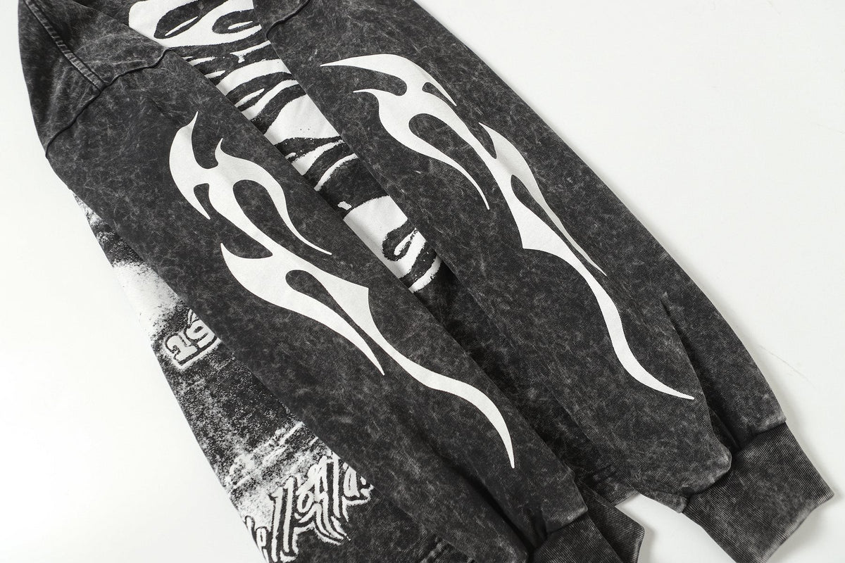 Hellstar Eye & Flame Graphic Long-Sleeve T-Shirt — detail